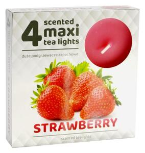 Čajové Maxi 4ks Strawberry svíčky