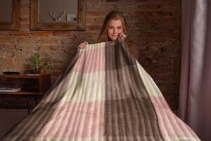 Top textil Deka mikroflanel vlnkovaná růžová/béžová 150x200 cm
