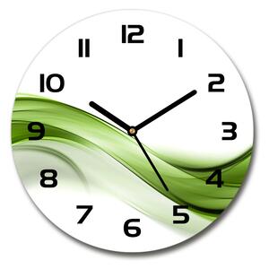 Skleněné hodiny na stěnu Zelená vlna pl_zso_30_c-f_100125120