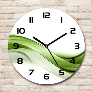 Skleněné hodiny na stěnu Zelená vlna pl_zso_30_c-f_100125120