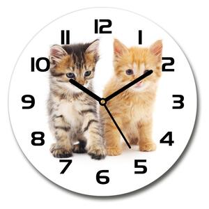 Skleněné hodiny kulaté Hnědá a červená kočka pl_zso_30_c-f_101681955