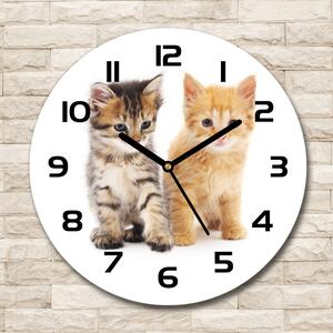 Skleněné hodiny kulaté Hnědá a červená kočka pl_zso_30_c-f_101681955