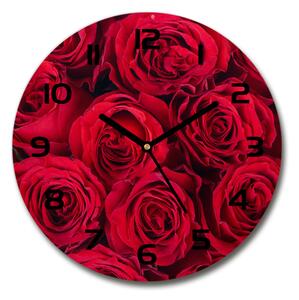Skleněné nástěnné hodiny kulaté Růže pl_zso_30_c-f_102803756