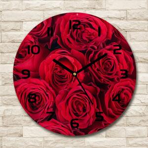 Skleněné nástěnné hodiny kulaté Růže pl_zso_30_c-f_102803756