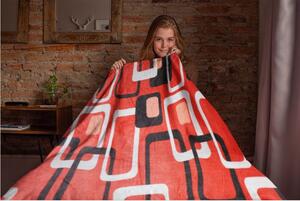 Top textil Deka mikroflanel červená kostka 150x200 cm