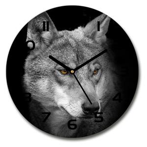 Skleněné nástěnné hodiny kulaté Vlk pl_zso_30_c-f_103311727