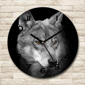 Skleněné nástěnné hodiny kulaté Vlk pl_zso_30_c-f_103311727