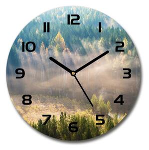 Skleněné hodiny kulaté Mlha v lese pl_zso_30_c-f_104886541