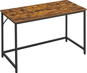 Psací stůl, počítačový stůl, malý kancelářský stůl 120 x 60 cm, rustikální hnědá/černá