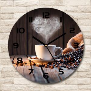 Skleněné hodiny kulaté Šálek kávy pl_zso_30_c-f_106321309