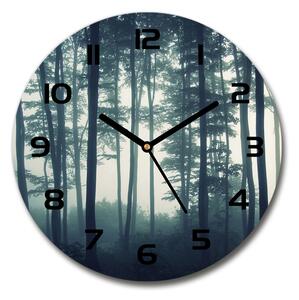 Skleněné hodiny kulaté Mlha v lese pl_zso_30_c-f_106280644
