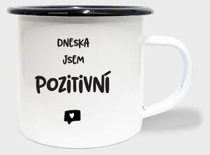 Hrnek Dneska jsem pozitivní - smalt