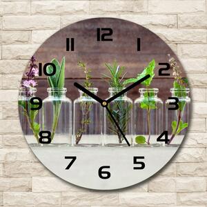 Skleněné hodiny kulaté Rostliny ve sklenicích pl_zso_30_c-f_107111601