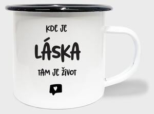 Hrnek Kde je láska tam je život - smalt