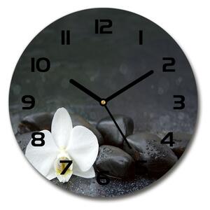 Skleněné nástěnné hodiny kulaté Orchidej pl_zso_30_c-f_113617594