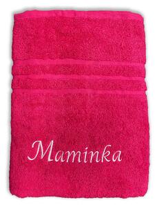 Top textil Osuška s vyšitým nápisem „Maminka“ 70x140 cm Barva: purpurová