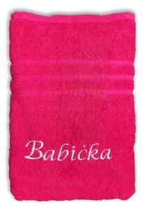 Top textil Osuška s vyšitým nápisem „Babička“ 70x140 cm Barva: purpurová
