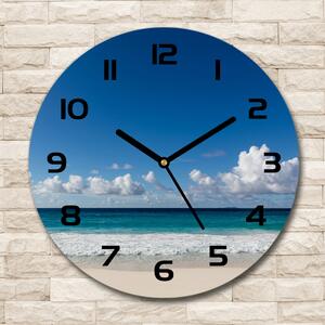 Skleněné hodiny kulaté Pláž Seychely pl_zso_30_c-f_116222008