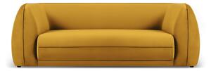 Žlutá sametová pohovka 225 cm Lando – Micadoni Home