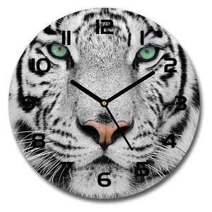 Skleněné hodiny kulaté Bílý tygr pl_zso_30_c-f_13468757