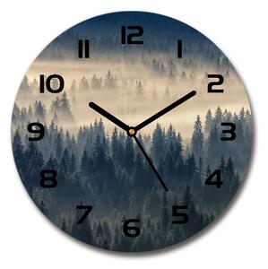 Skleněné hodiny kulaté Mlha nad lesem pl_zso_30_c-f_134224571