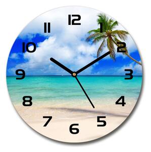 Skleněné hodiny kulaté Karibik pláž pl_zso_30_c-f_143577240