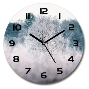 Skleněné hodiny kulaté Stromy zima pl_zso_30_c-f_142936706