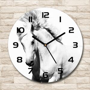 Skleněné hodiny kulaté Bílý kůň pl_zso_30_c-f_14270832