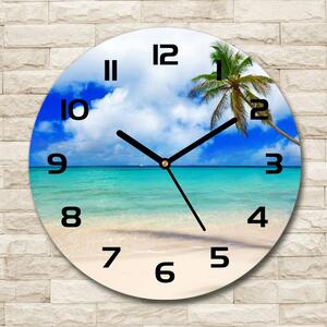 Skleněné hodiny kulaté Karibik pláž pl_zso_30_c-f_143577240
