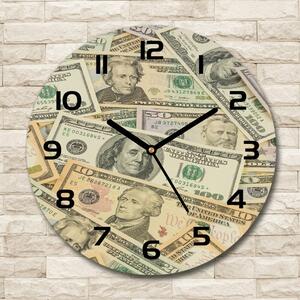 Skleněné hodiny na stěnu Peníze dolary pl_zso_30_c-f_142680060