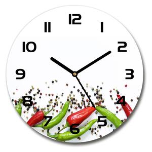 Skleněné hodiny kulaté Chilli papričky pl_zso_30_c-f_166768878
