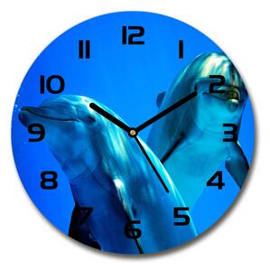 Skleněné hodiny kulaté Dva delfíni pl_zso_30_c-f_16277956