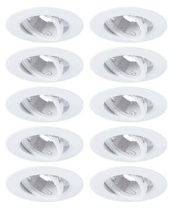 P 92115 Vestavné svítidlo 10ks-sada výklopné kruhové 90mm 30° GU10 max. 10x10W 230V bílá - PAULMANN