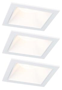 P 93126 LED vestavné svítidlo 3-krokové-stmívatelné Cole Coin základní sada IP44 hranaté 88x88mm Coin 3x6W 230V stmívatelné 2700K bílá - PAULMANN