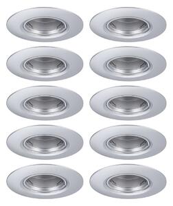 P 92119 Vestavné svítidlo 10ks-sada nevýklopné kruhové 90mm GU10 max. 10x10W 230V matný chrom - PAULMANN