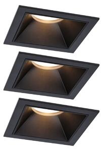 P 93125 LED vestavné svítidlo 3-krokové-stmívatelné Cole Coin základní sada IP44 hranaté 88x88mm Coin 3x6W 230V stmívatelné 2700K černá - PAULMANN