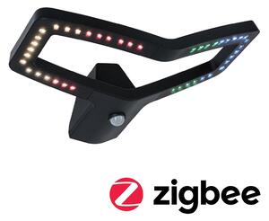 P 94793 LED venkovní nástěnné svítidlo Smart Home Zigbee 3.0 Alara pohybové čidlo IP44 hranaté 375x270mm RGBW+ 10W 230V antracit kov - PAULMANN