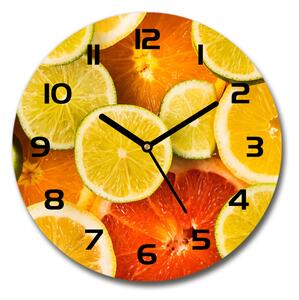 Skleněné hodiny kulaté Citrusové ovoce pl_zso_30_c-f_41404635
