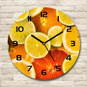 Skleněné hodiny kulaté Citrusové ovoce pl_zso_30_c-f_41404635