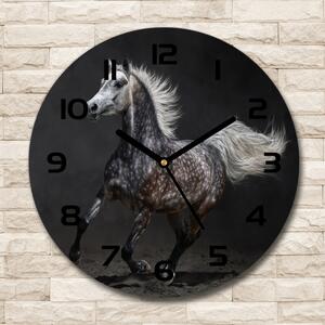 Skleněné hodiny kulaté Šedý arabský kůň pl_zso_30_c-f_49747605