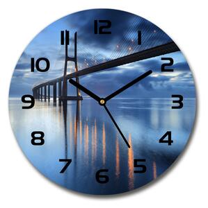 Skleněné hodiny kulaté Osvětlený most pl_zso_30_c-f_48644304