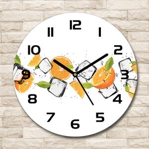 Skleněné hodiny kulaté Pomeranče s ledem pl_zso_30_c-f_50150012