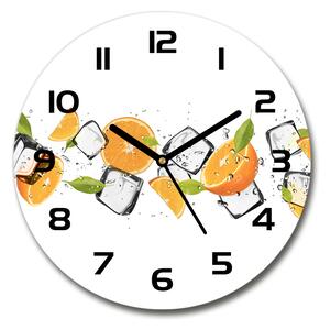 Skleněné hodiny kulaté Pomeranče s ledem pl_zso_30_c-f_50150012