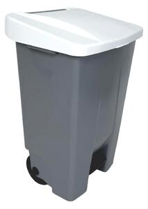 Denox nášlapný odpadkový koš GASTRO 80 L, bílé víko, plastový s kolečky