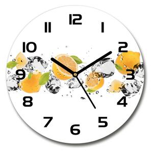 Skleněné hodiny na stěnu Citron a voda pl_zso_30_c-f_52519204