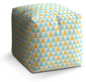 Sablio Taburet Cube Dvoubarevné trojúhelníky - 40x40x40 cm