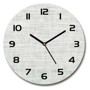 Skleněné hodiny kulaté Lněné bílé plátno pl_zso_30_c-f_53512774