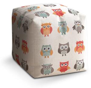 Sablio Taburet Cube Sovy 2 - 40x40x40 cm
