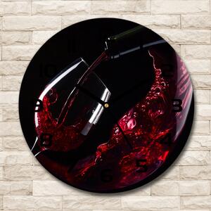 Skleněné hodiny na stěnu Červené víno pl_zso_30_c-f_54930015