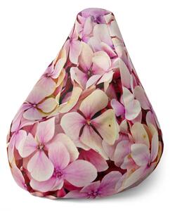 Sablio Sedací vak Pear Růžové květy - 70 x 95 x 15 cm